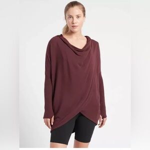 Athleta Purana Wrap Sweatshirt in Spiced Cabernet, Women's Extra Small